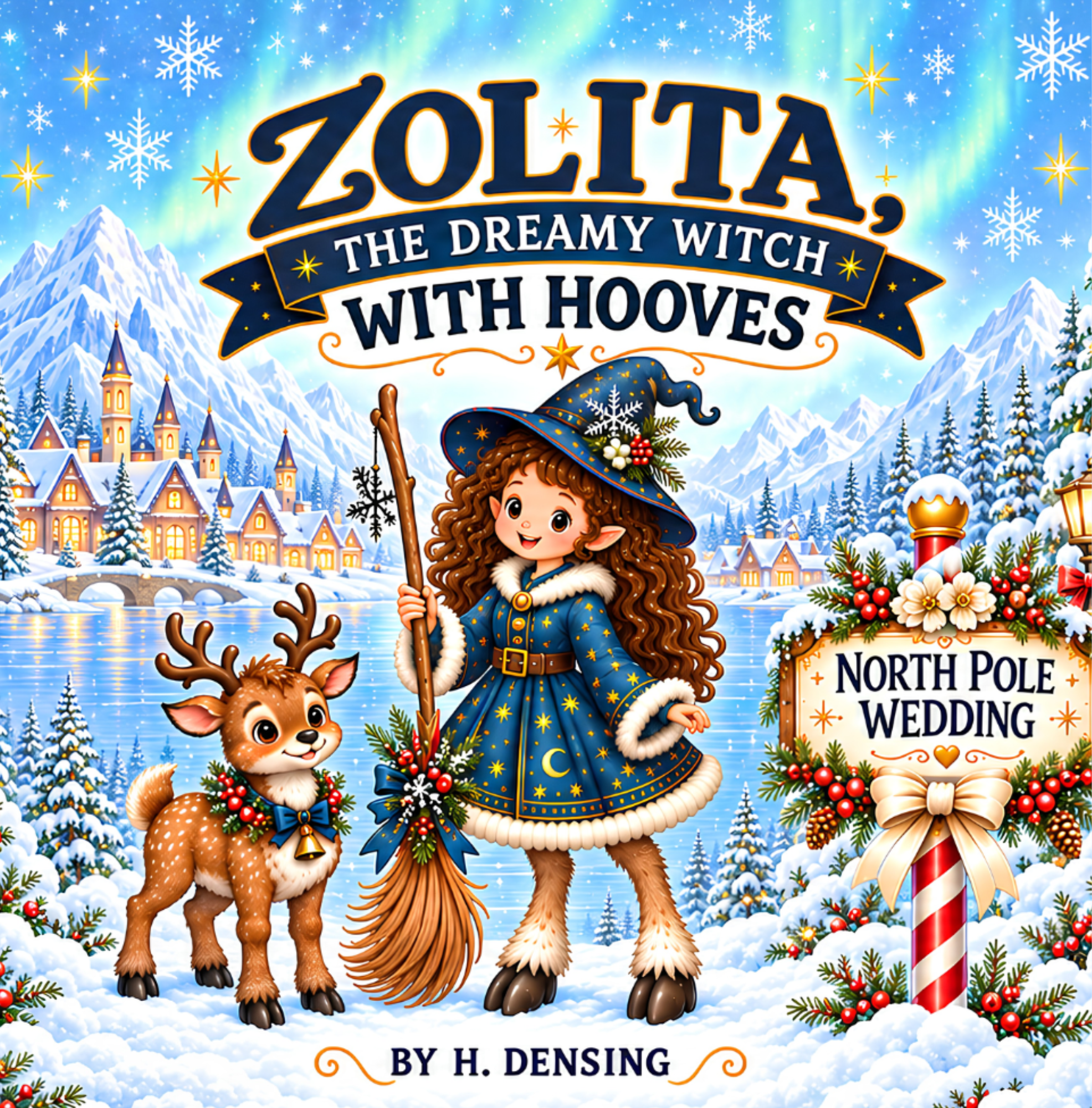 Book cover for Zolita, the Dreamy Witch with Hooves, a children’s picture book about a little witch with hooves and a magical wedding adventure.