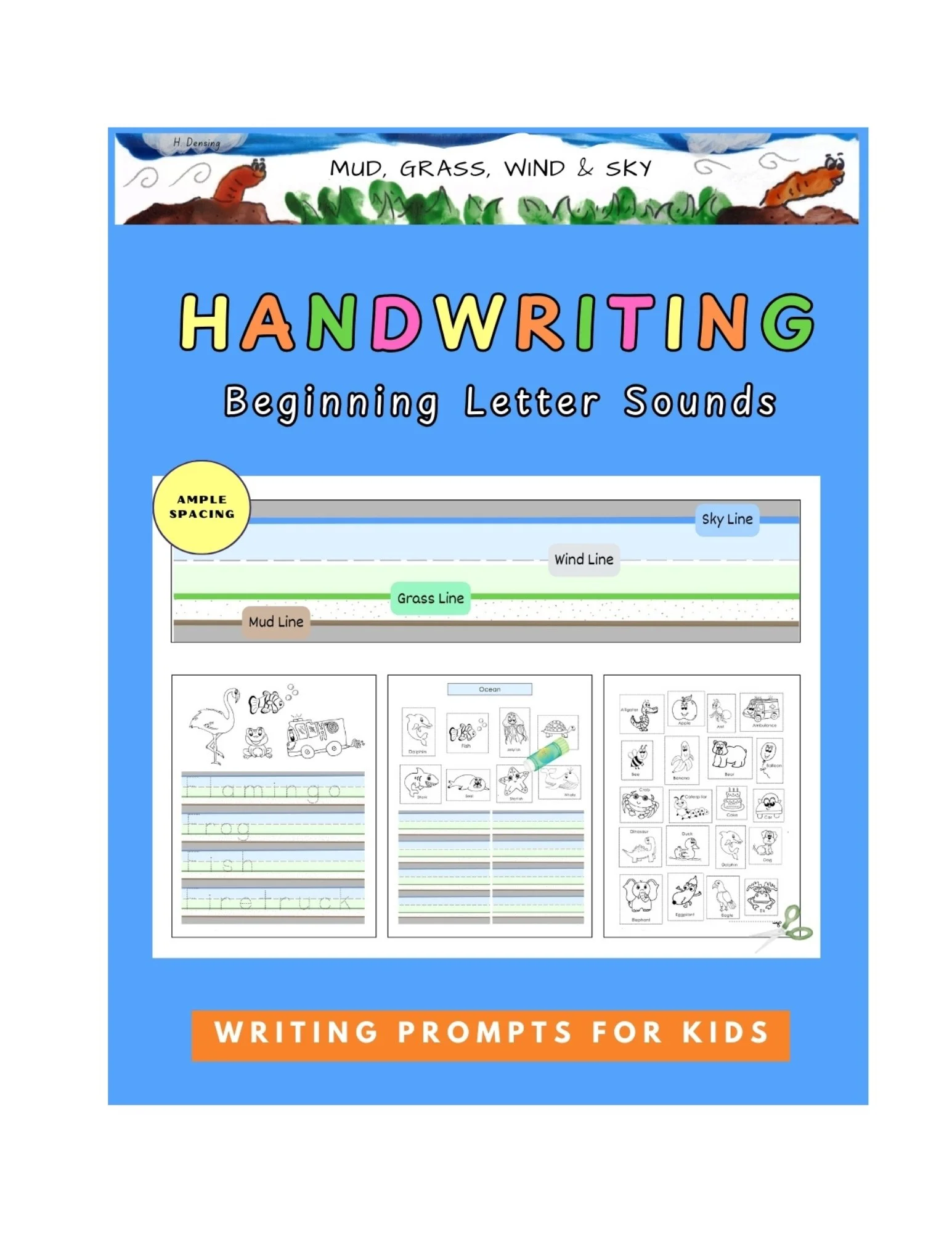 Beginning letter sounds handwriting workbook for kids designed to support letter formation, early phonics awareness, and fine motor development