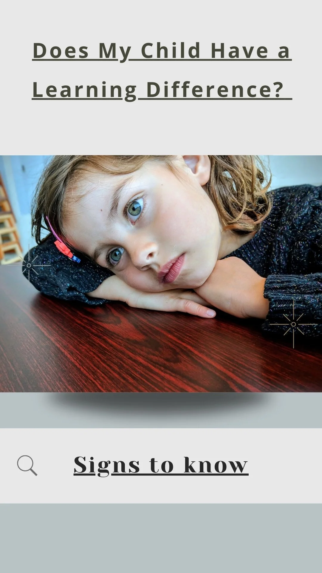 Child daydreaming in class, possible sign of learning differences or attention difficulties