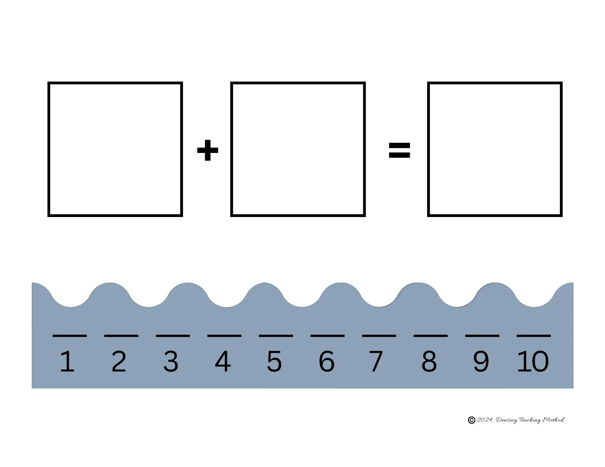 Ocean-Themed Number Line to 10 – Addition

Printable number line with an ocean theme to help children practice addition up to 10. Use small ocean-themed objects or cut-outs to move along the line for hands-on learning.