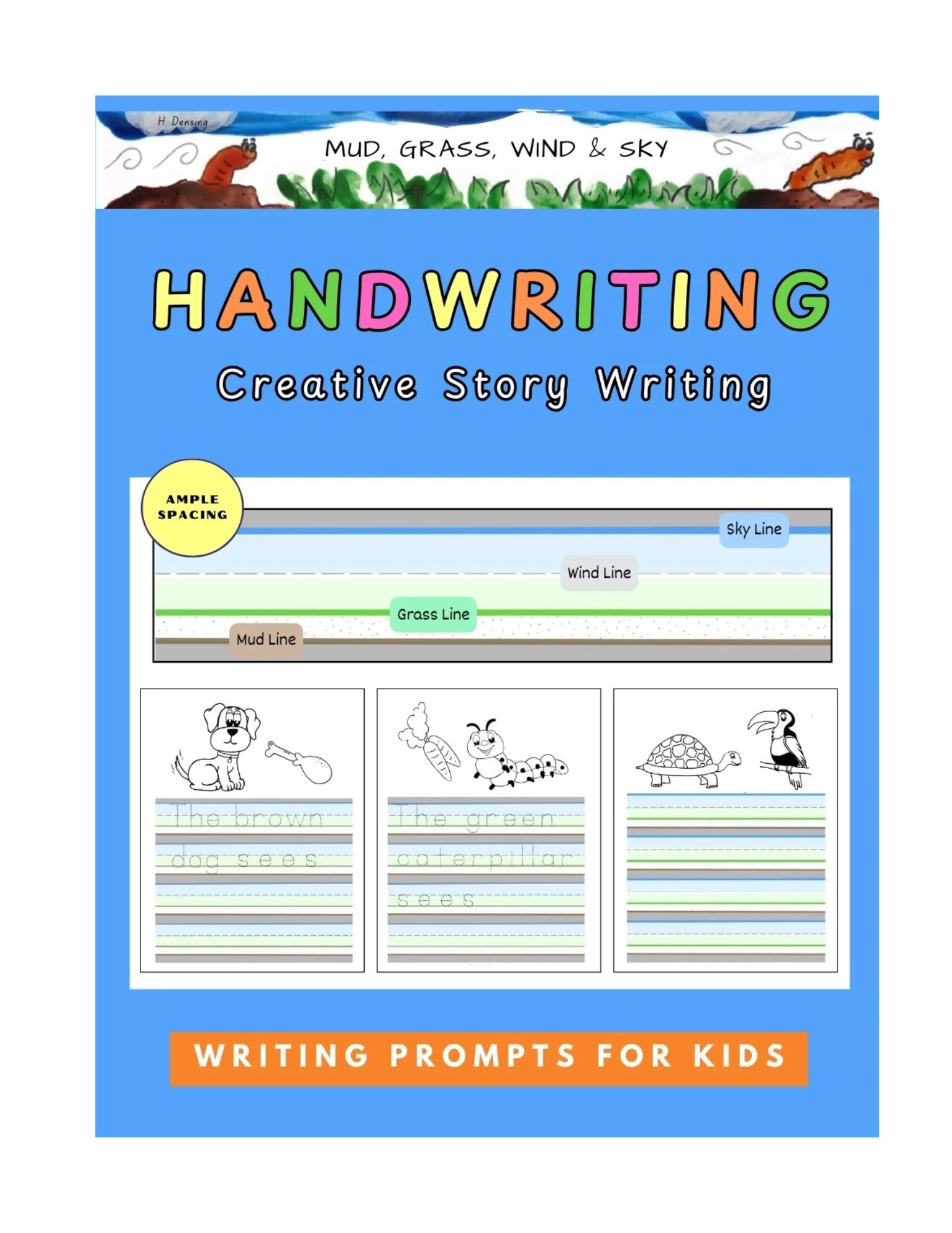 Creative story writing and handwriting workbook for kids designed to support storytelling skills, letter formation, and fine motor development
