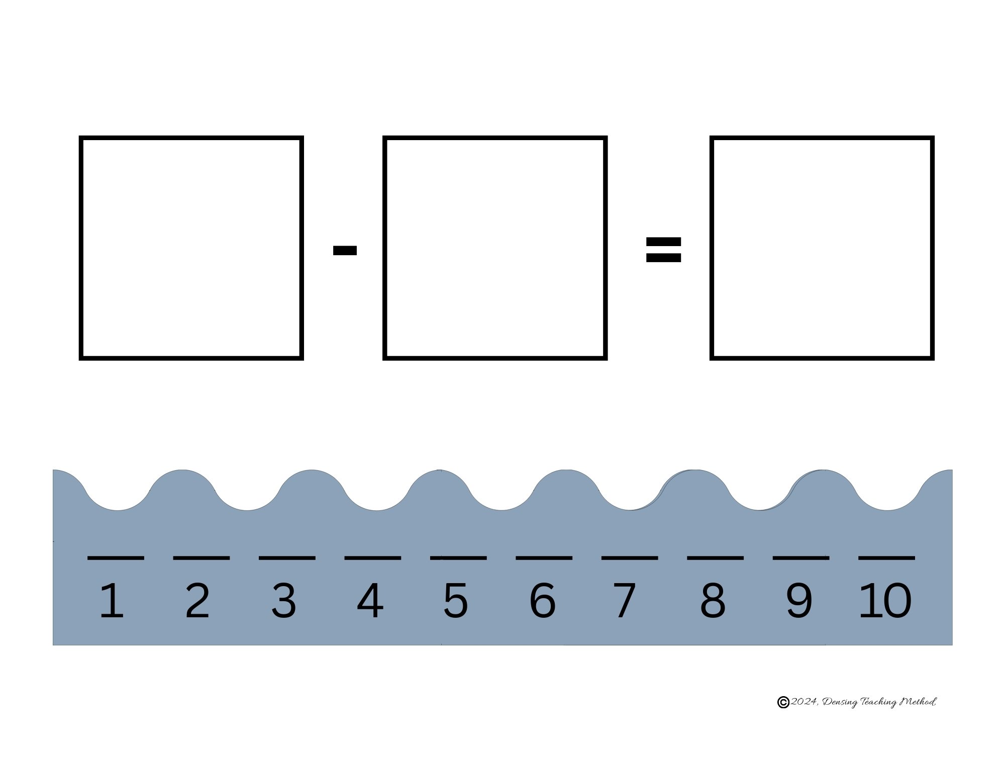 Book 4: Mathematics - Tactile Number Line Fish Subtraction