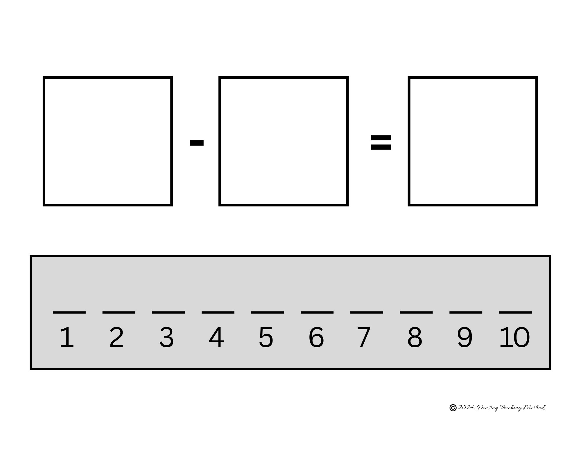 Road-Themed Number Line to 10 – Subtraction

Printable number line with a road theme to help children practice subtraction up to 10. Use small cars or cut-out figures to move along the line for hands-on learning.