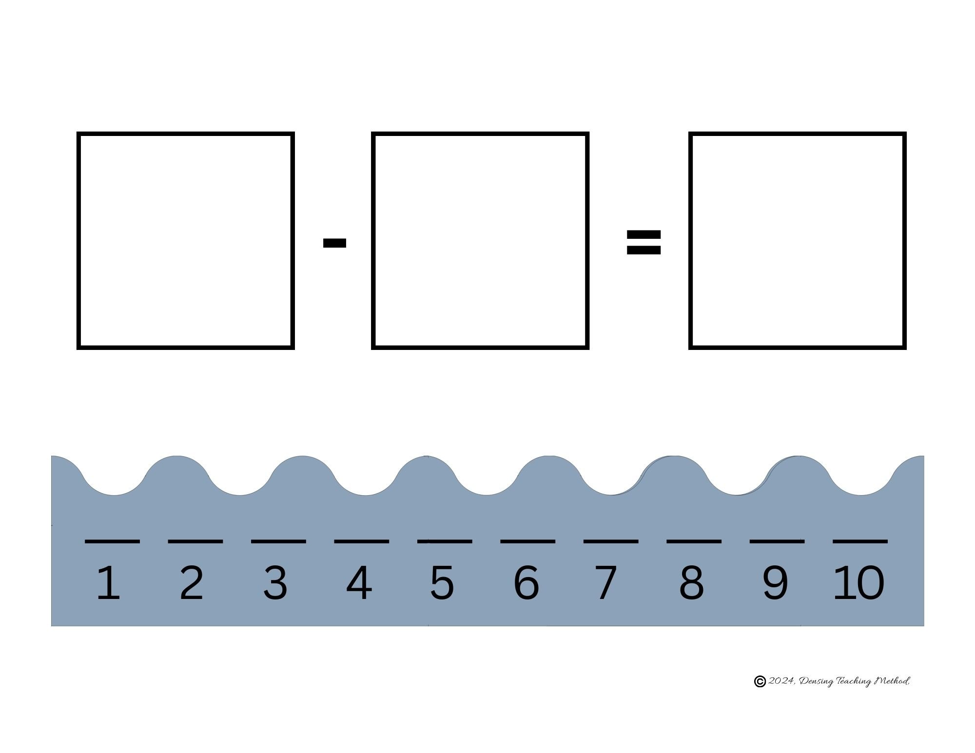 Ocean-Themed Number Line to 10 – Subtraction

Printable number line with an ocean theme to help children practice subtraction up to 10. Use small ocean-themed objects or cut-outs to move along the line for hands-on learning.