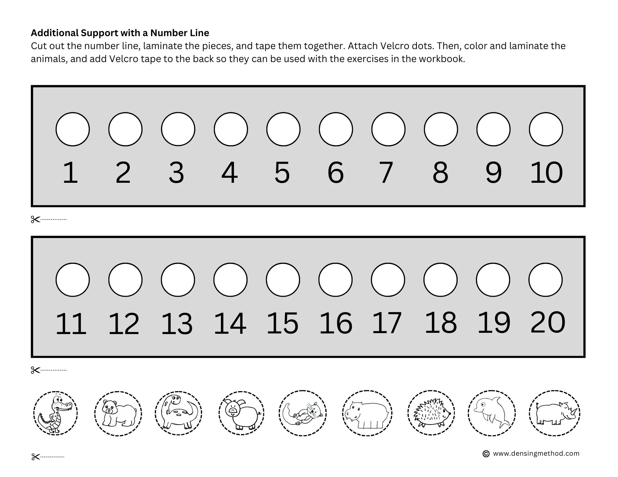 Hands-on Math - Tactile Number Line