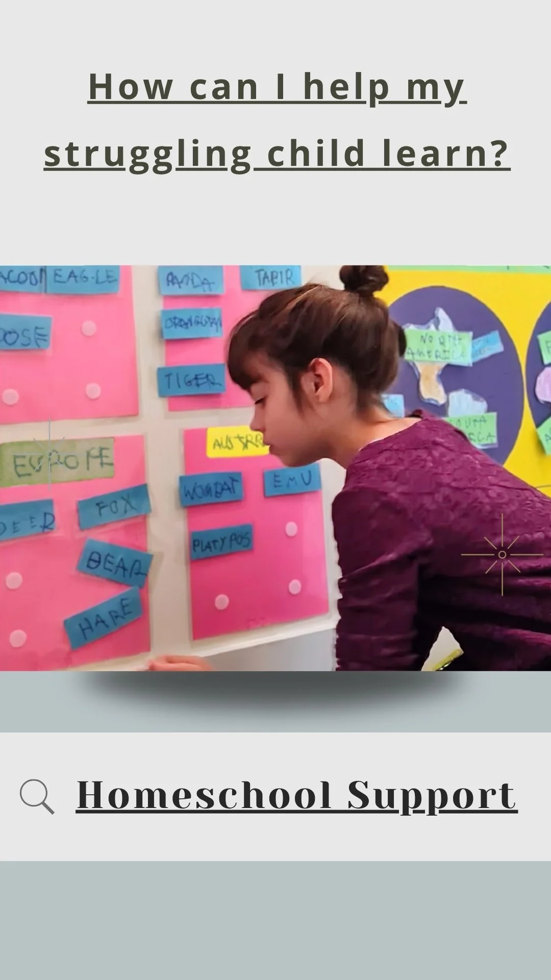 Child learning with hands-on materials, supporting structured learning