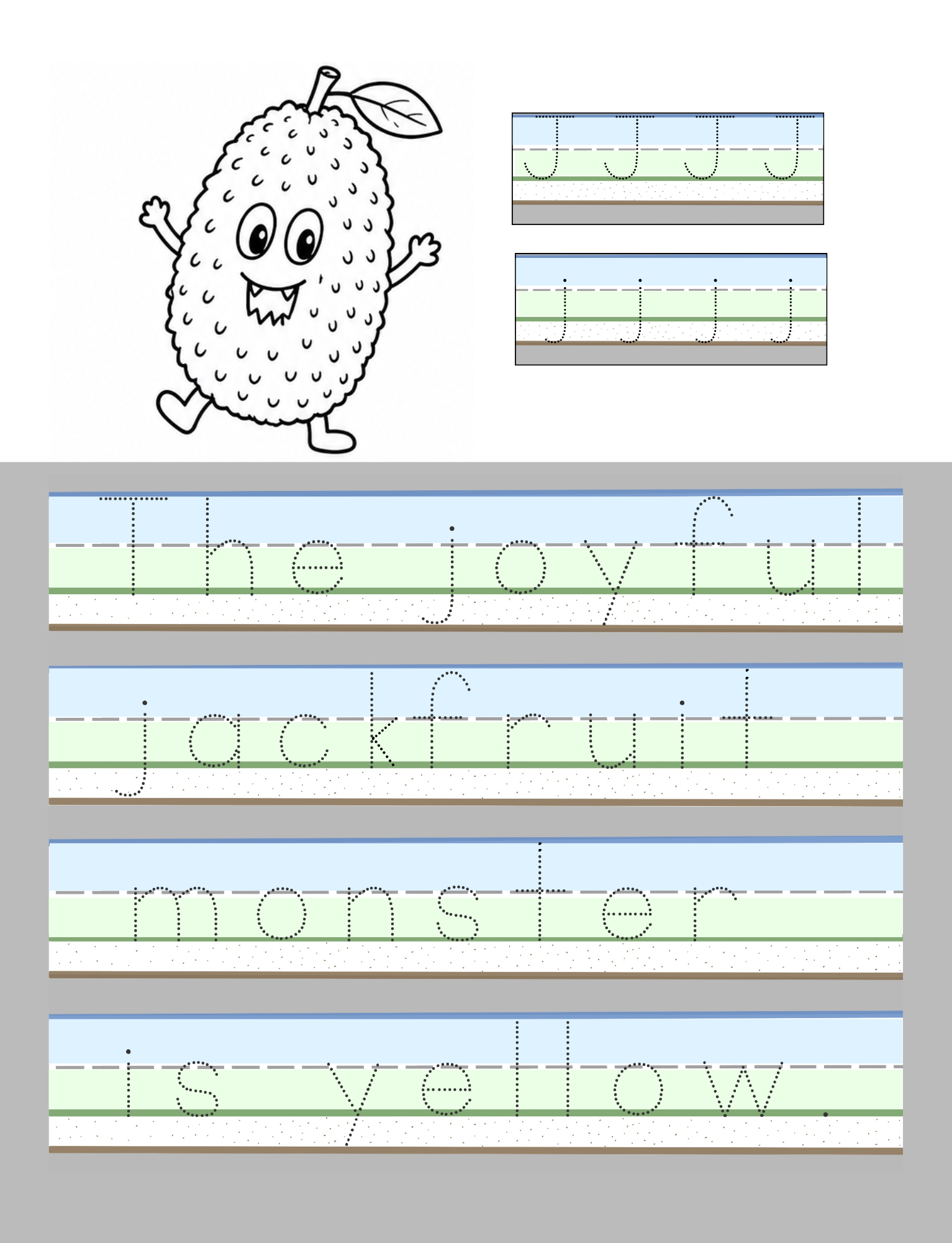 Monster Fruits Edition: Trace the sentences