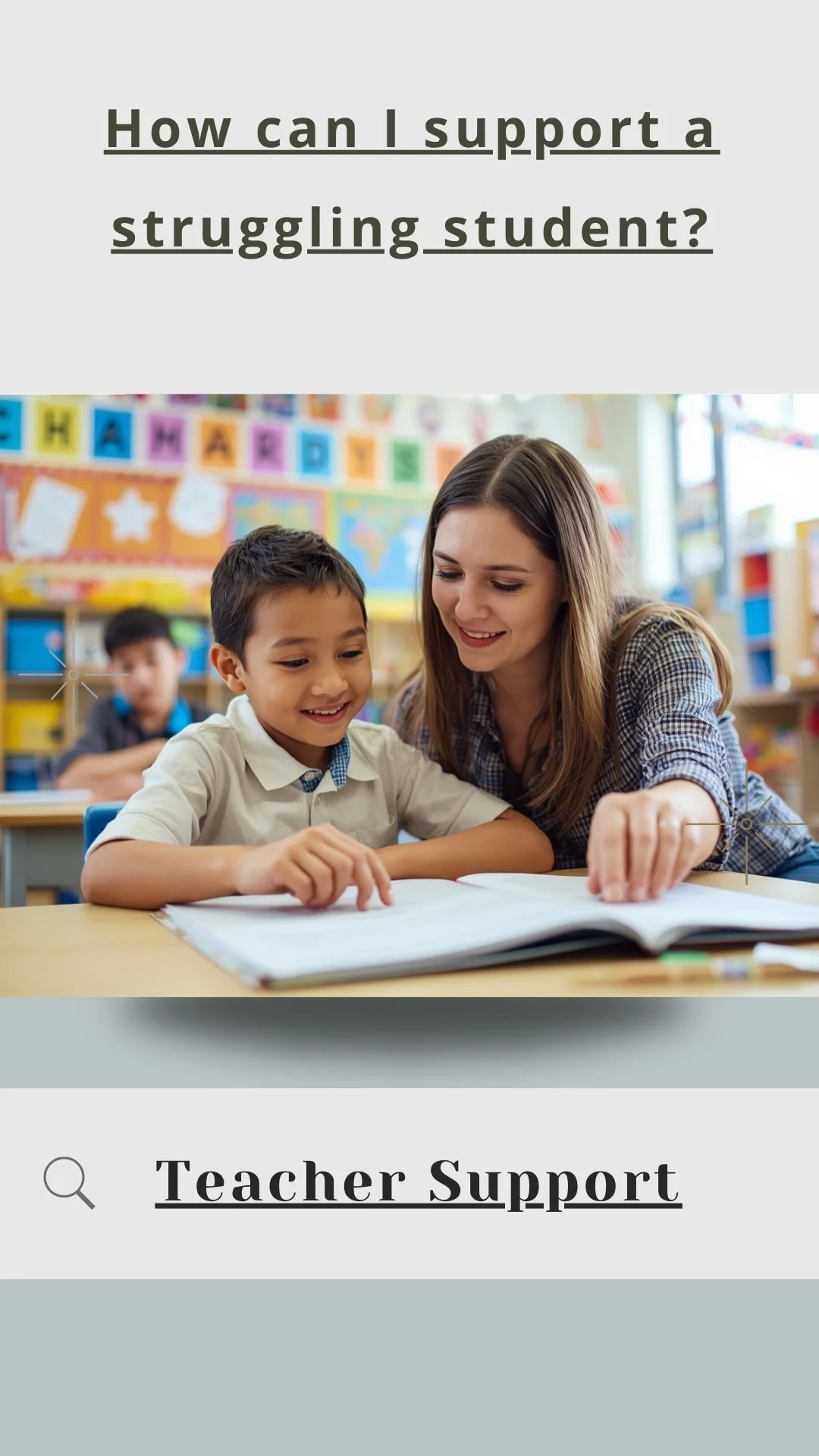 Teacher helping a child with learning differences during a reading activity
