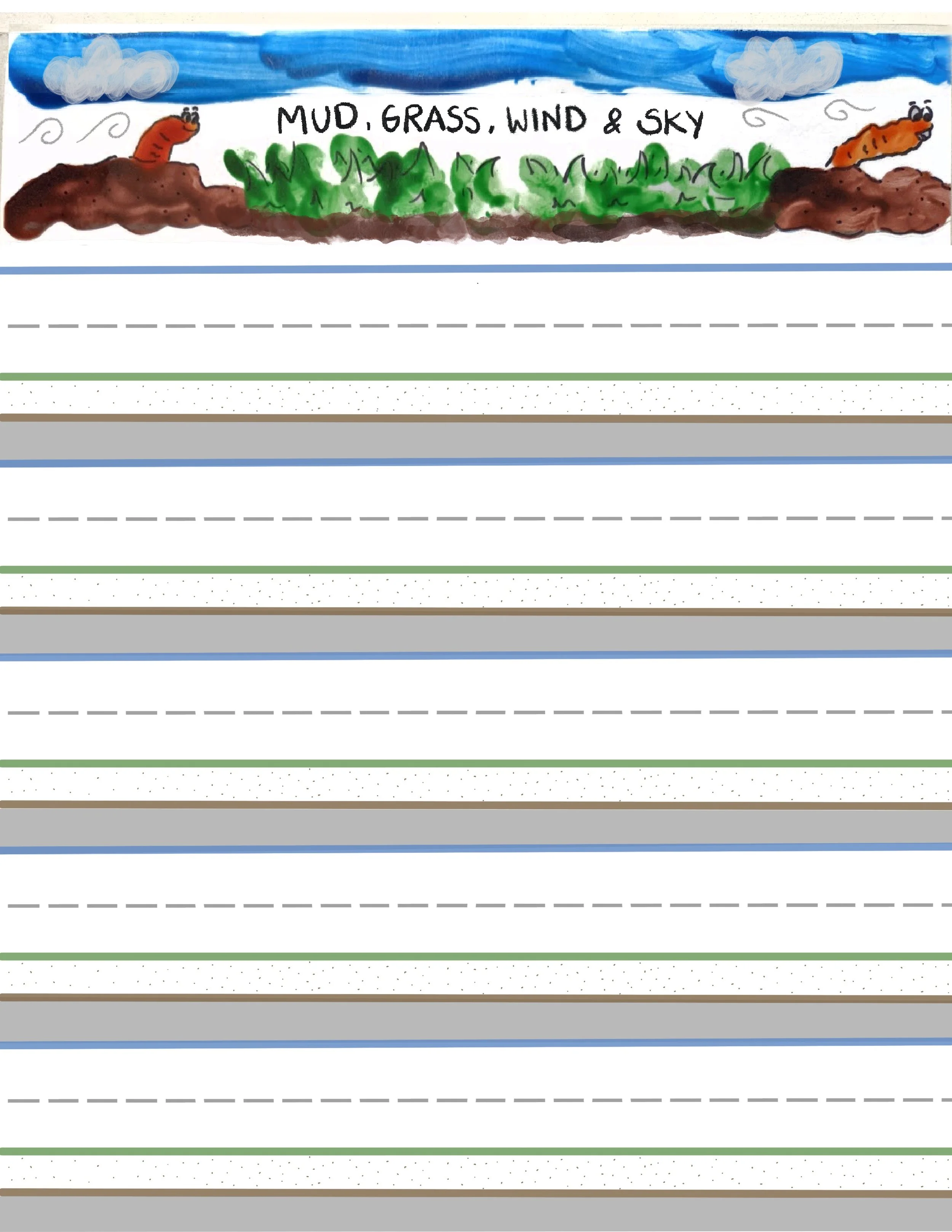 free color coded handwriting worksheets with extra spacing for struggling writers