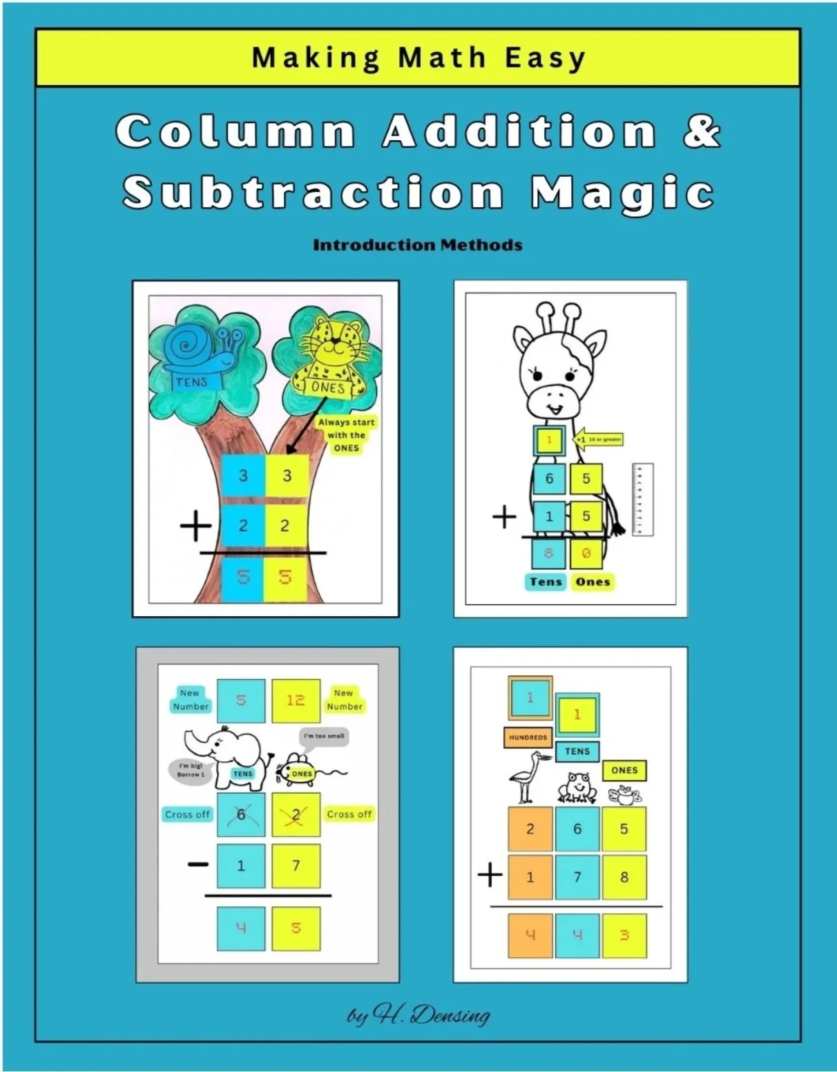 Addition and subtraction with regrouping workbook cover for 2-digit and 3-digit problems, designed for elementary and homeschool students.