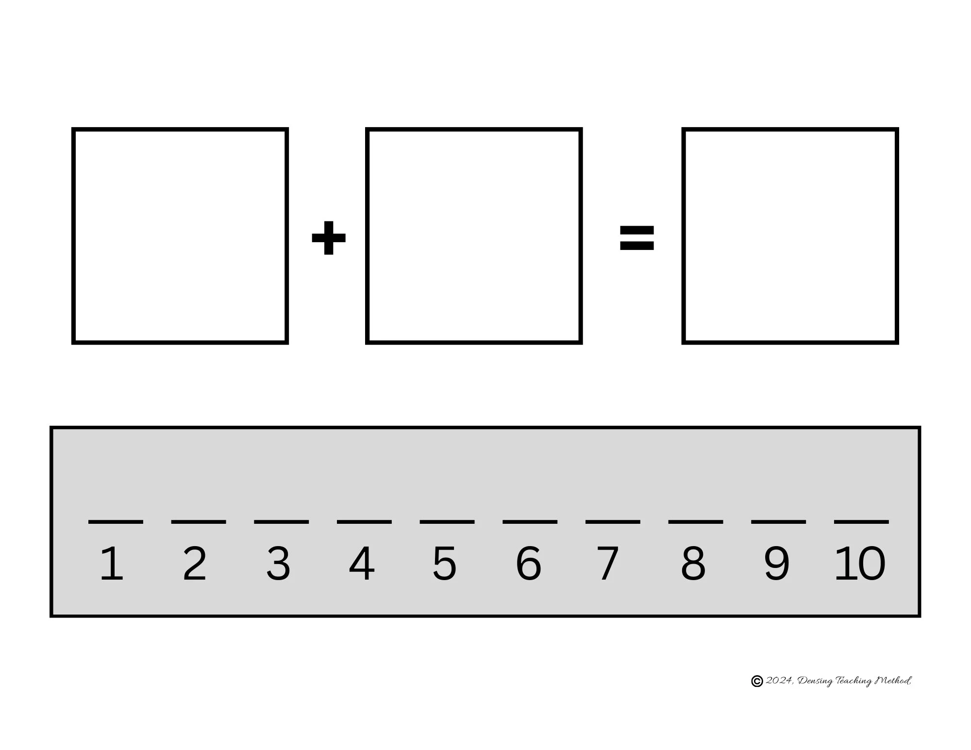 Road-Themed Number Line to 10 – Addition

Printable number line with a road theme to help children practice addition up to 10. Use small cars or cut-out figures to move along the line for hands-on learning.