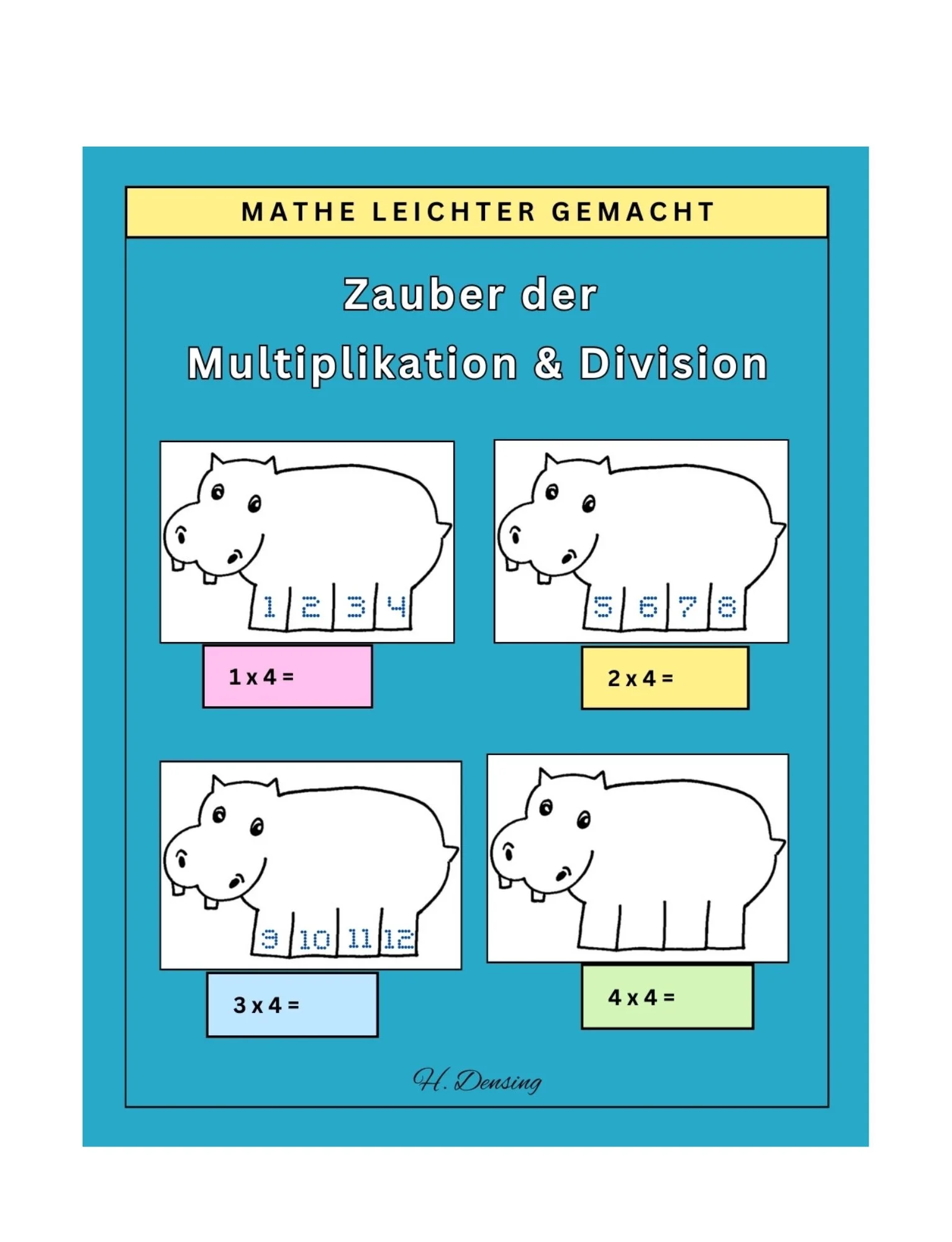 Mathe Arbeitsbuch für Kinder zu Multiplikation und Division mit visuellen Hilfen und Ausschneide-Material für handlungsorientiertes Lernen