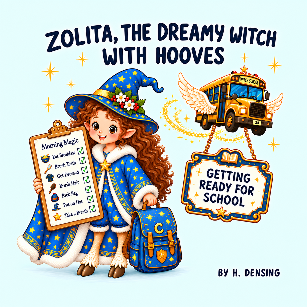 Little witch with hooves picture book series about imagination, mistakes, routines, and confidence