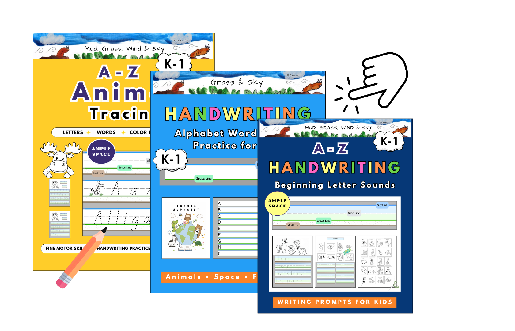 Handwriting Workbooks with extra spacing and color coding for struggling writers
