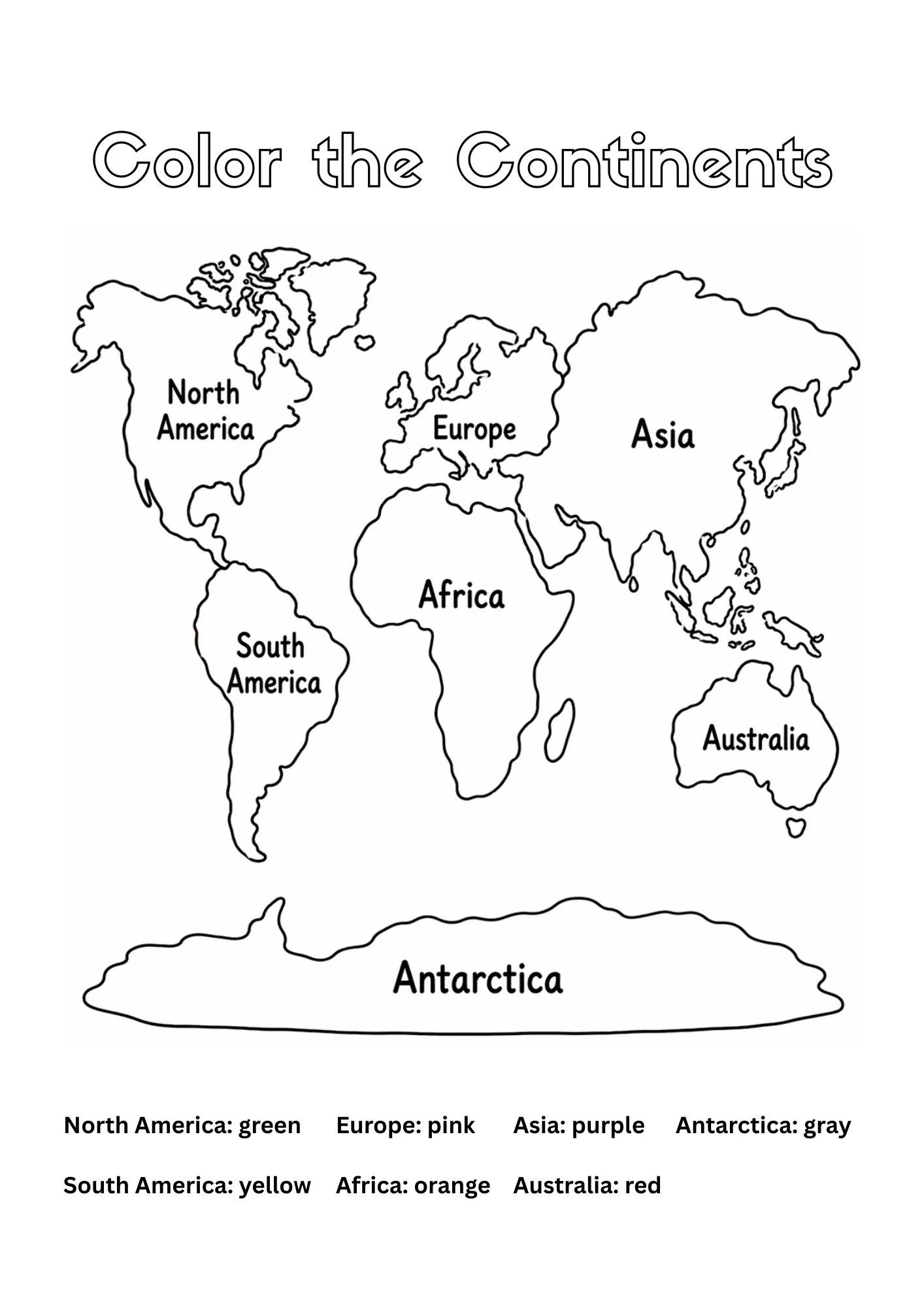 Color the continents
