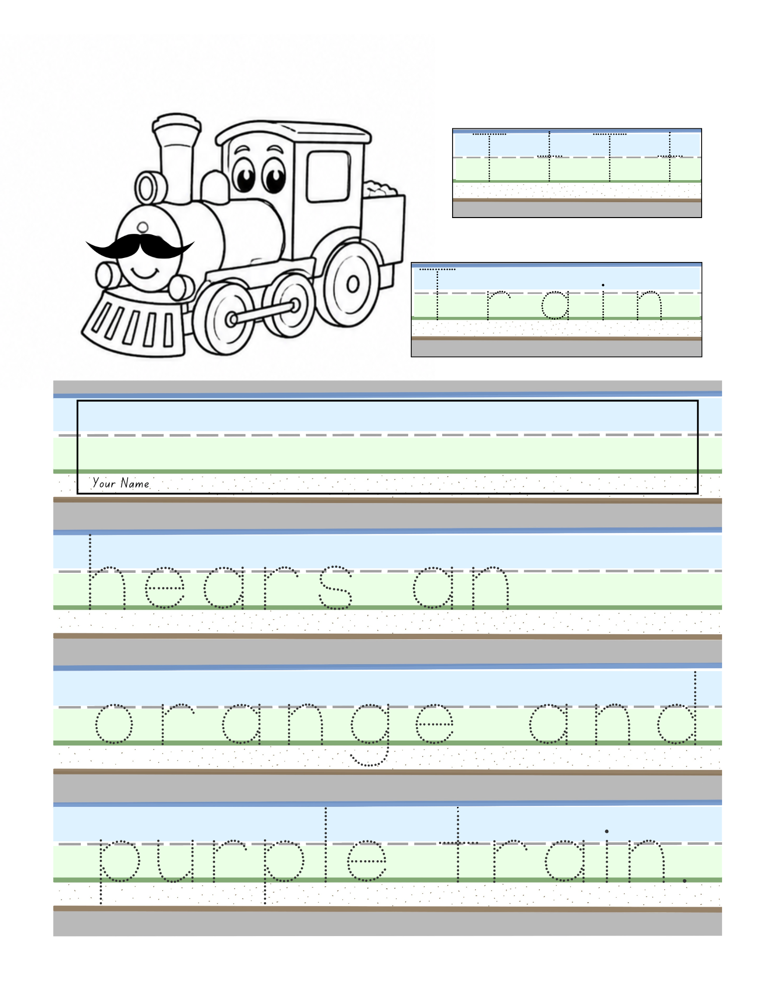 Read, Trace, Color and Personalize the Page