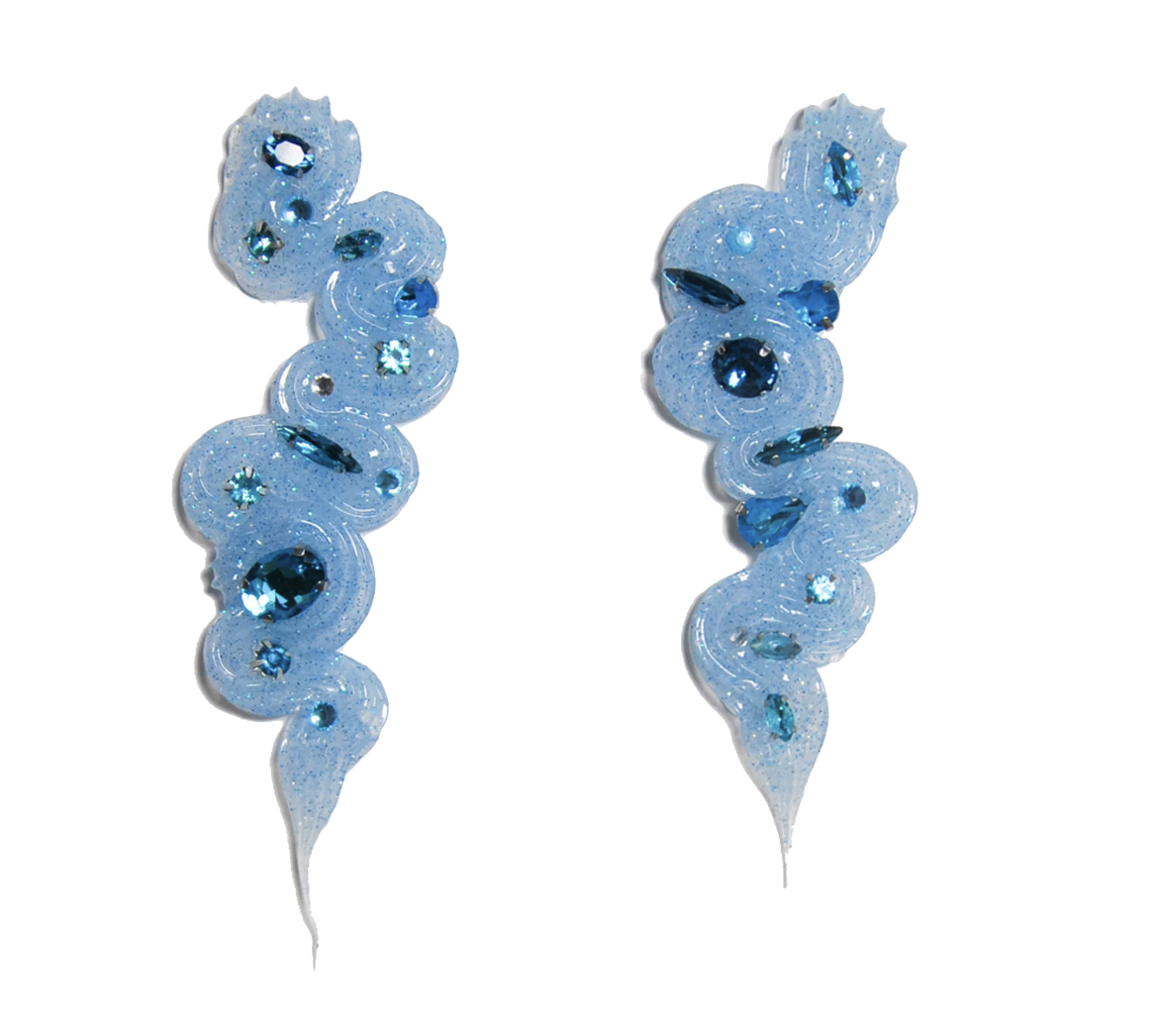 Baby Blue Whipped Jewel Earrings