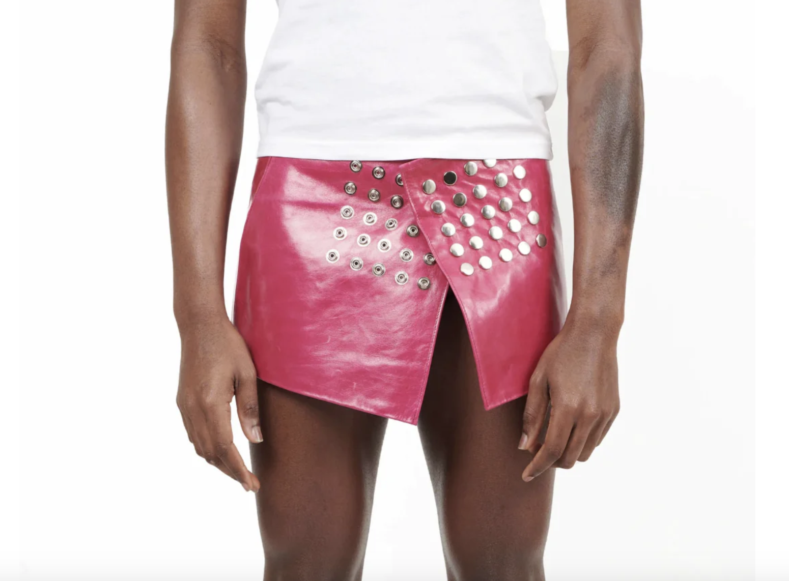 Pink Leather Skirt