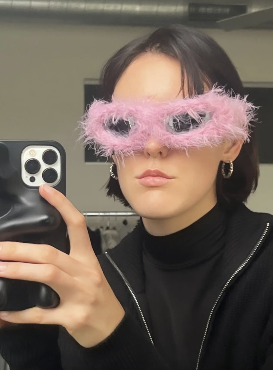 Baby Pink Furry Sunglasses