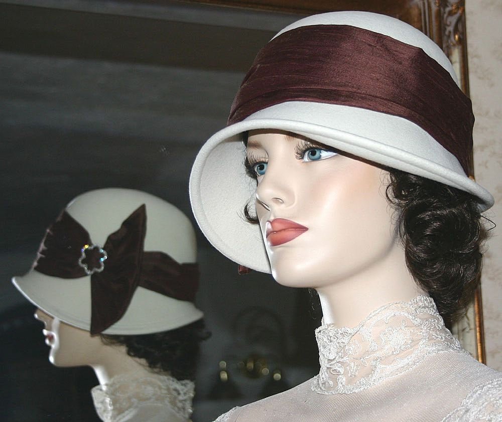 1920's Flapper Cloche Hat Fashion - Lady Josephine — East Angel Harbor Hats  "One of a Kind" Custom Hat Designs