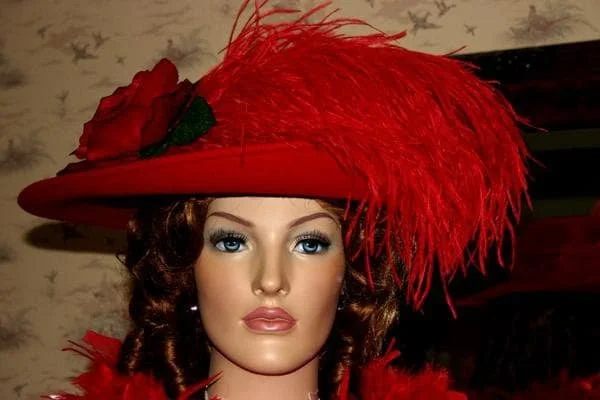 Red Wool Hat Edwardian Style Titanic Hat - Lady Yorkshire  display picture 1