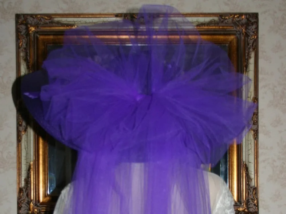 Elegant Purple Victorian Southern Belle Hat for Garden Party or