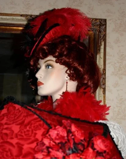 Elegant Red Rose Victorian Parasol Edwardian Civil War Era  display picture 2