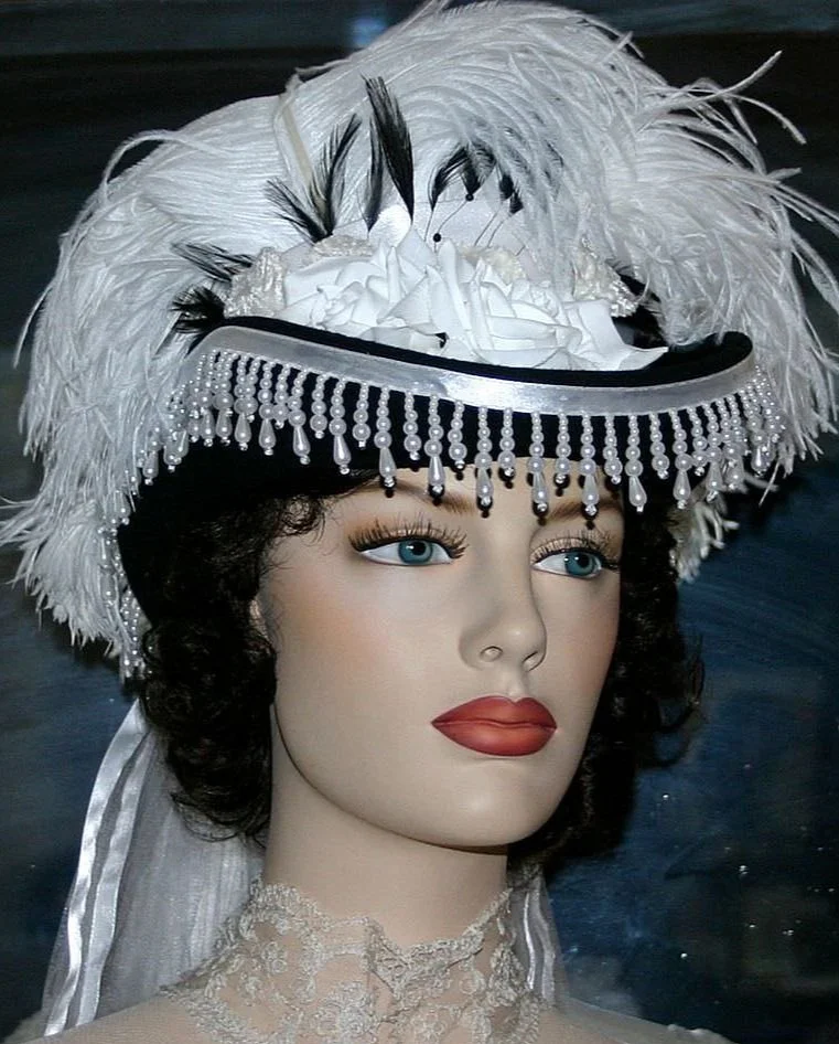 Custom one of a kind Pearl White Hat White Pearl - Worth & Worth - Hat Maker - Custom Hats - NYC main image 2