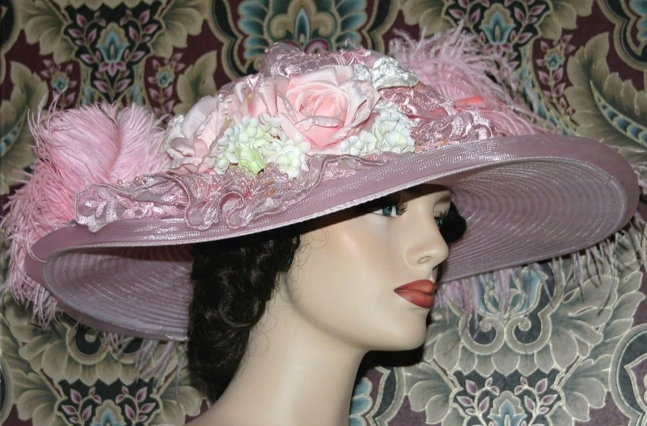 Dazzling Pink Edwardian Kentucky Oaks Hat — East Angel  display picture 1