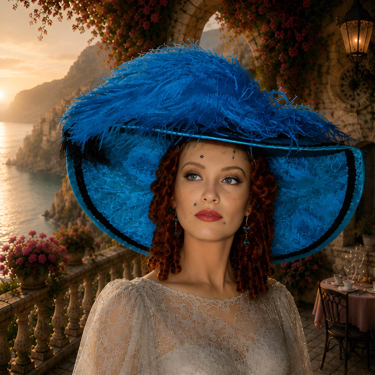 Riviera Bellisoma™ Handmade Edwardian Derby Hat, Italian Wide Brim Hat