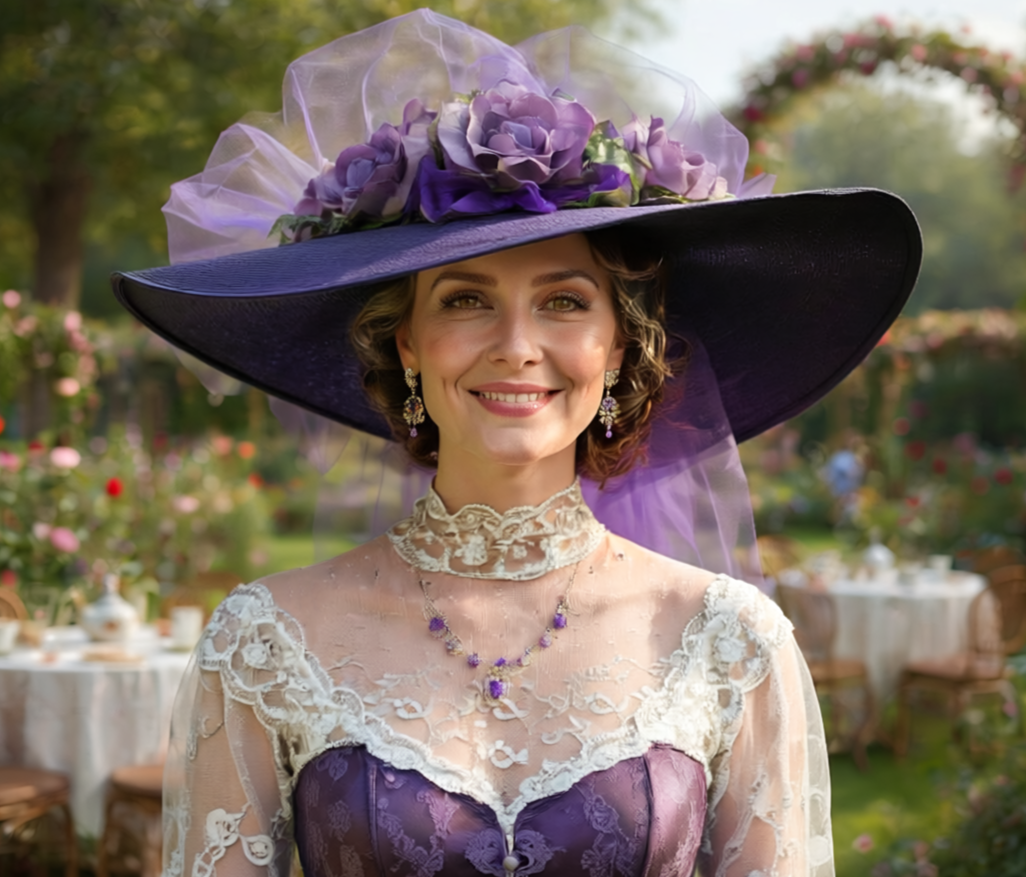 Victorian & Southern Belle Hat Elegant Hat Tea Party Delight - Sweetheart of Savannah