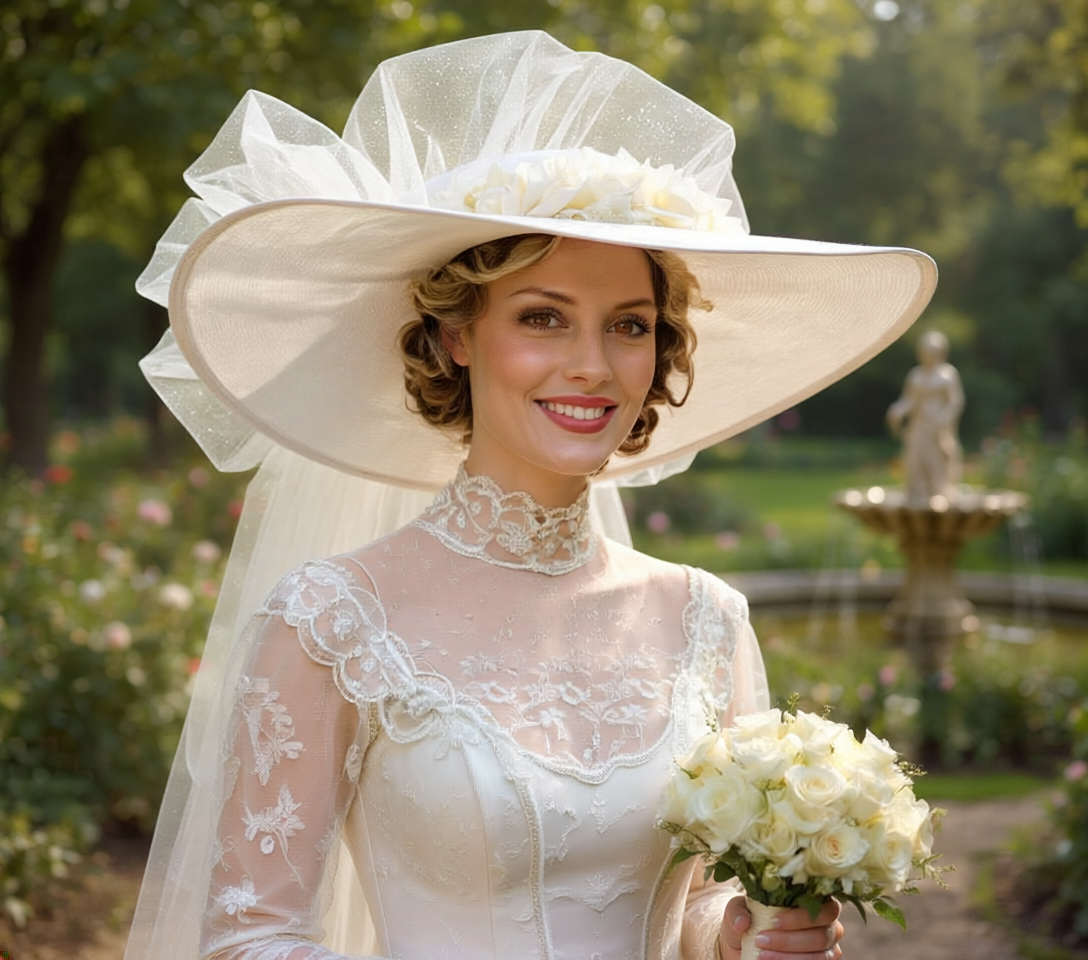 Southern Belle Hat Meets Victorian Charm for Wedding - Garden and Tea Parties - Sweetheart of Austin