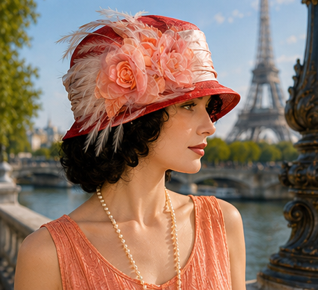 Flapper Cloche Hat 1920s Women's Gatsby Hat - Coralie