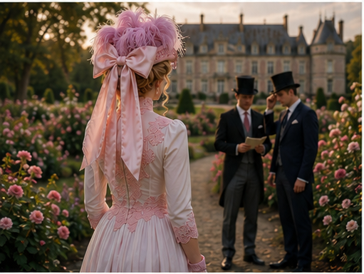 Back view of silk bow on the back of a Parisian style riding hat.