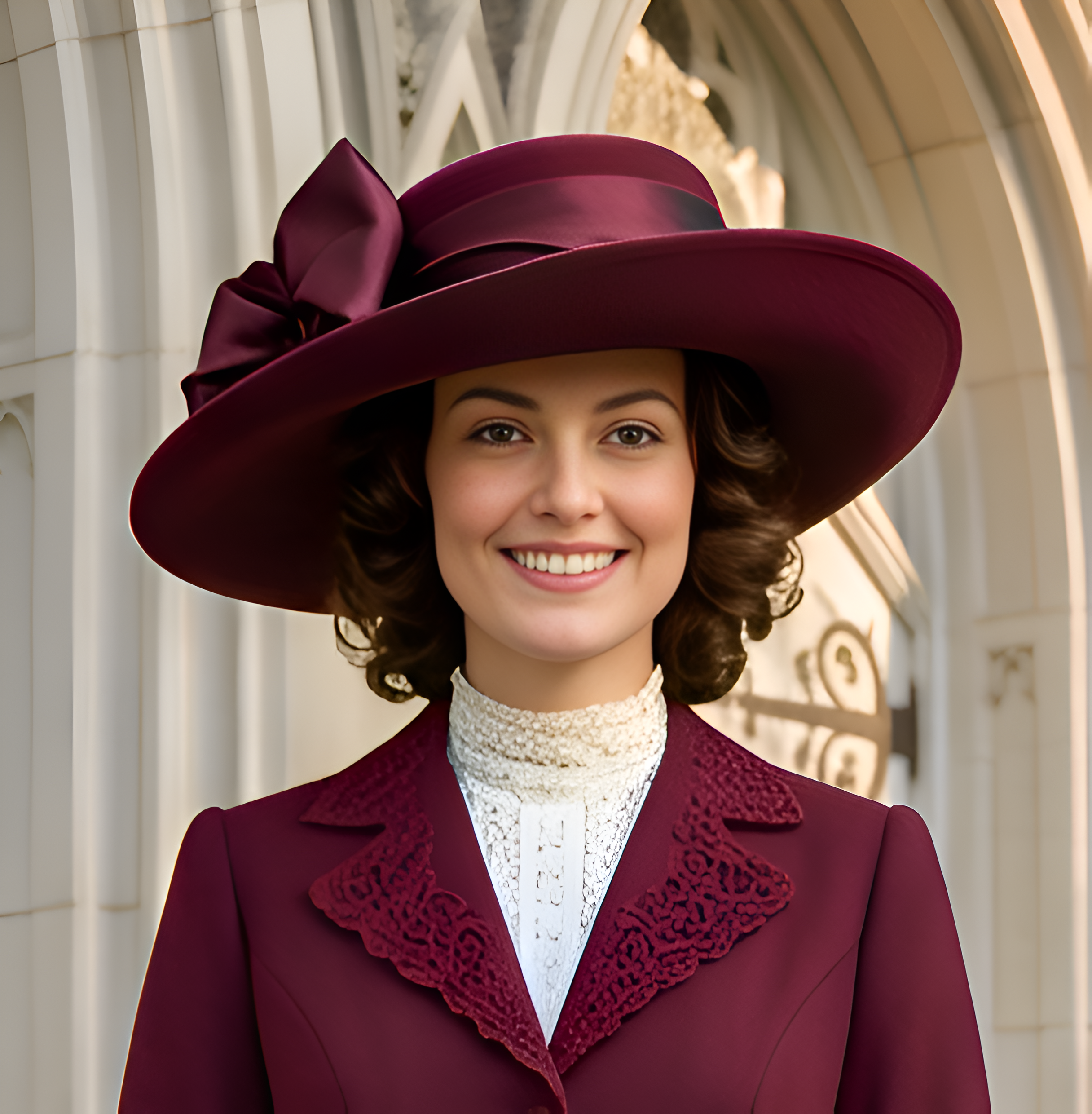 Lady Olivia Edwardian Hat — Burgundy Edition