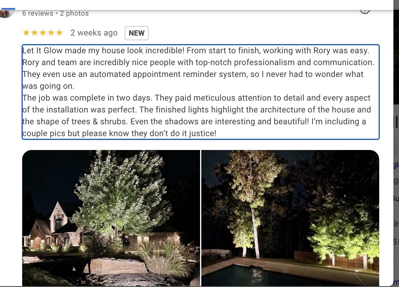 🌟 **Testimonial Tuesday!** 🌟 

We recently had the pleasure of working with a new client who noticed their landscape was quite dark after moving to the area. They reached out, and we crafted a proposal that would truly bring their property to life 