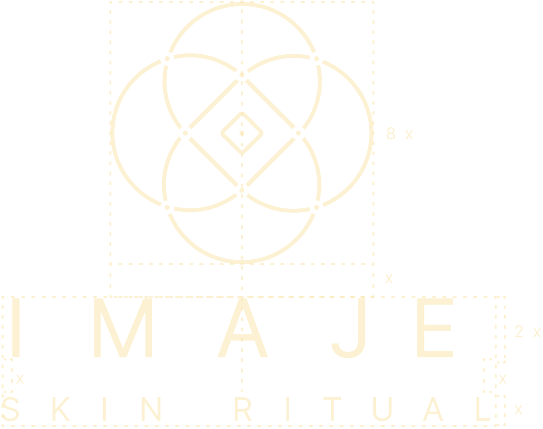 Line art logo for 'Majé' with geometric shapes and the words 'SKIN RITUAL' beneath.