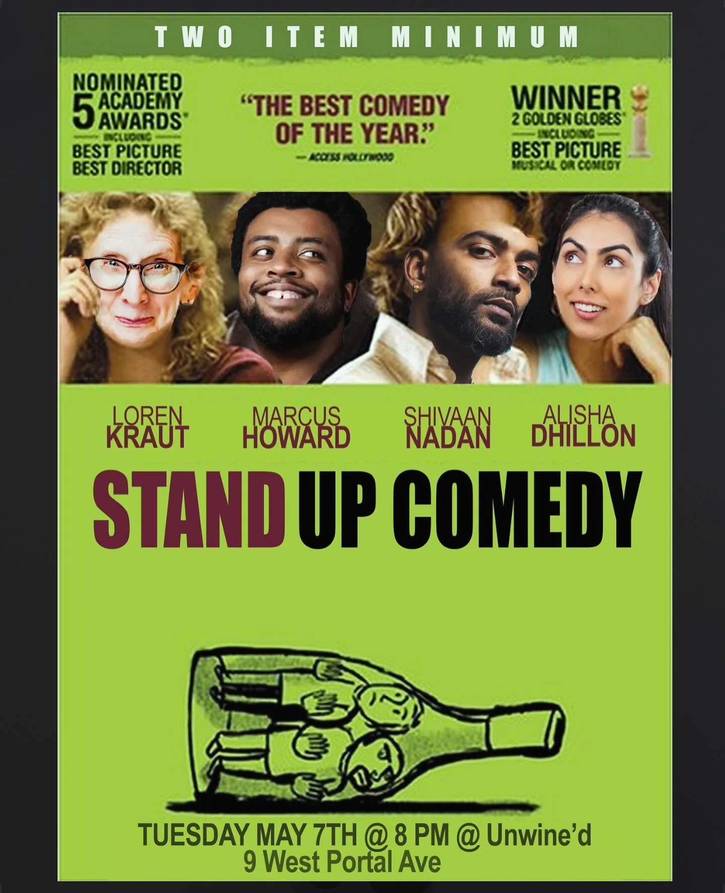 Attention West Portal! We have an all-star lineup of San Francisco&rsquo;s best comedians coming to you next Tuesday. Mark your calendars!