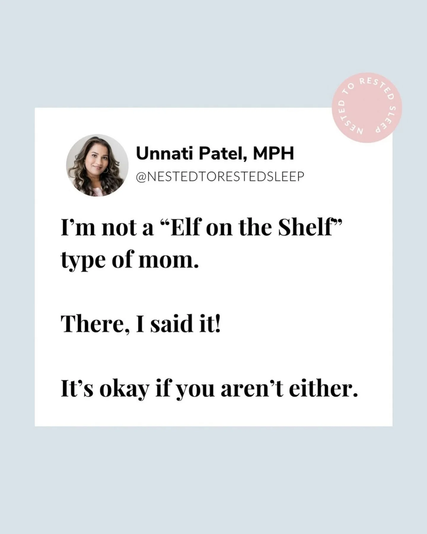 Are you team Elf? 

Reminder that not every holiday tradition has to be a production. 

If &ldquo;Elf on the Shelf&rdquo; feels like a lot then you aren&rsquo;t alone. 

Let&rsquo;s normalize keeping the season magical without the added pressure (bec