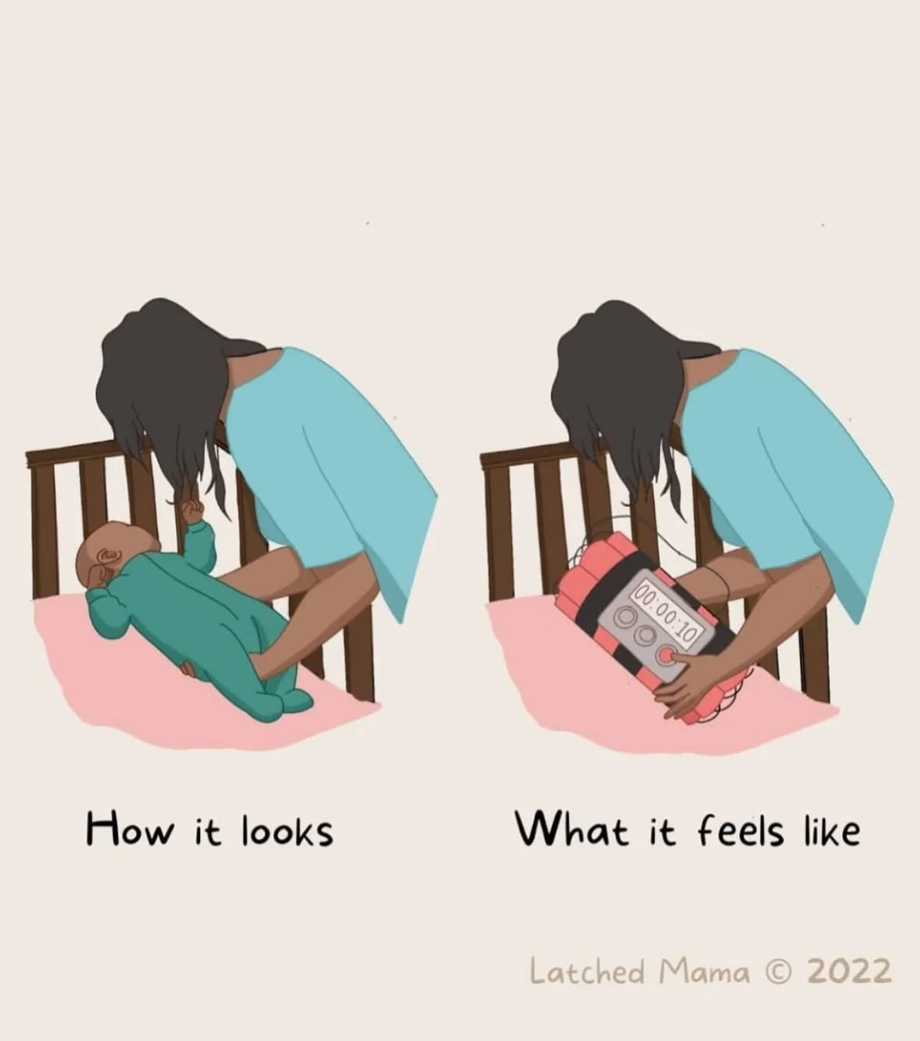 One wrong move and... BOOM. You&rsquo;re back to square one.

Repost @latchedmama 
.
.
.
#mommeme #funnymom #relatablemom #motherhood  babysleep newbornsleep momtruth firsttimemom honestmom momhumor mommemes atlantamom newborn newbornsleep #parenting