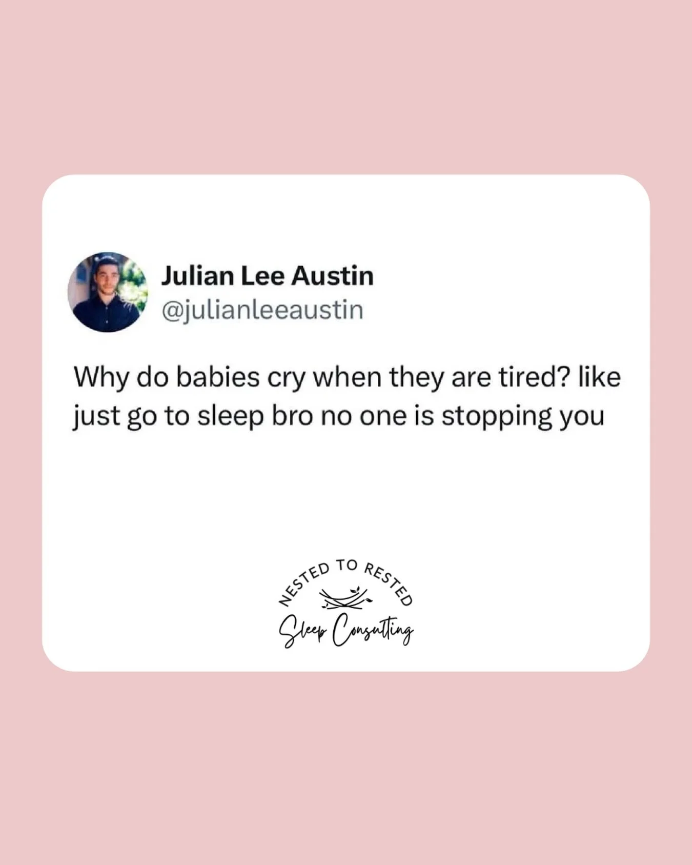 Seriously. Just go to sleep. 🤪

Is your baby fighting sleep? They may need a schedule tweak. Comment &ldquo;schedule&rdquo; below and get a sample schedule for your baby. 

Or drop a question below so we can help you become a well-rested family! 
.
