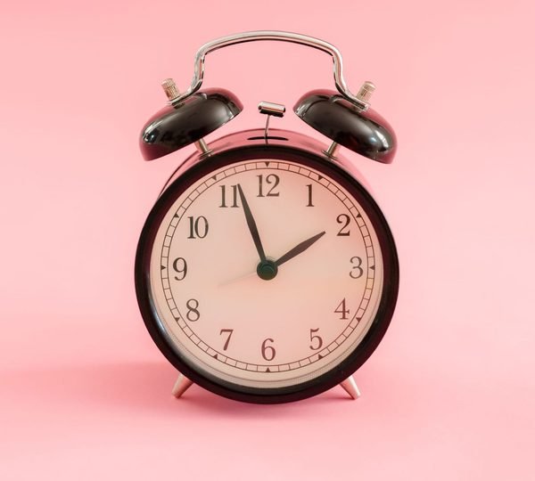 Alarm clock showing early morning wake-up after the daylight saving time change