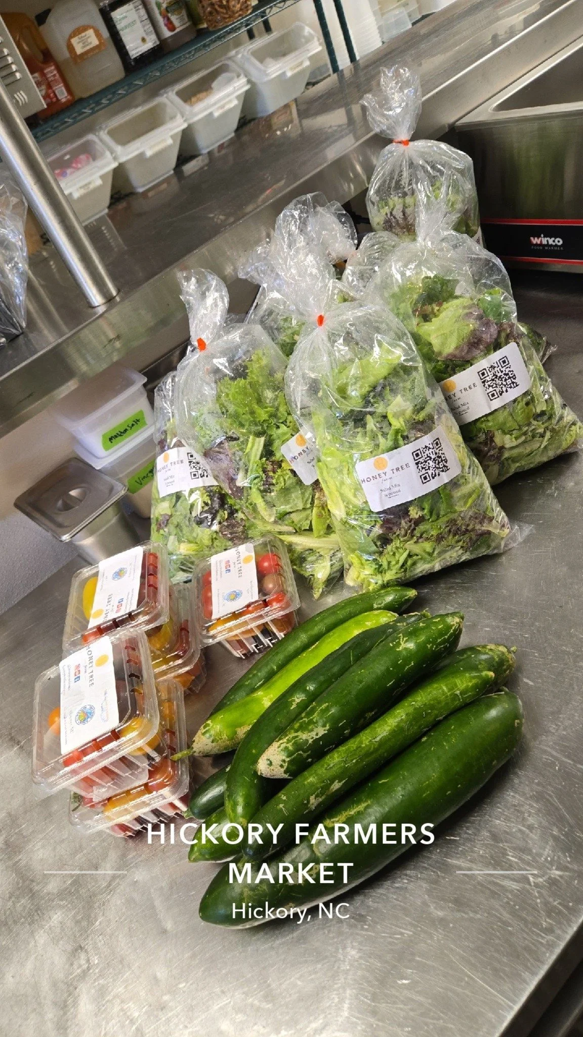 Got some beautiful produce from Honey Tree Farm at Hickory Farmers Market this morning for the salad on our invite only menu for The Downbeat  this week!!