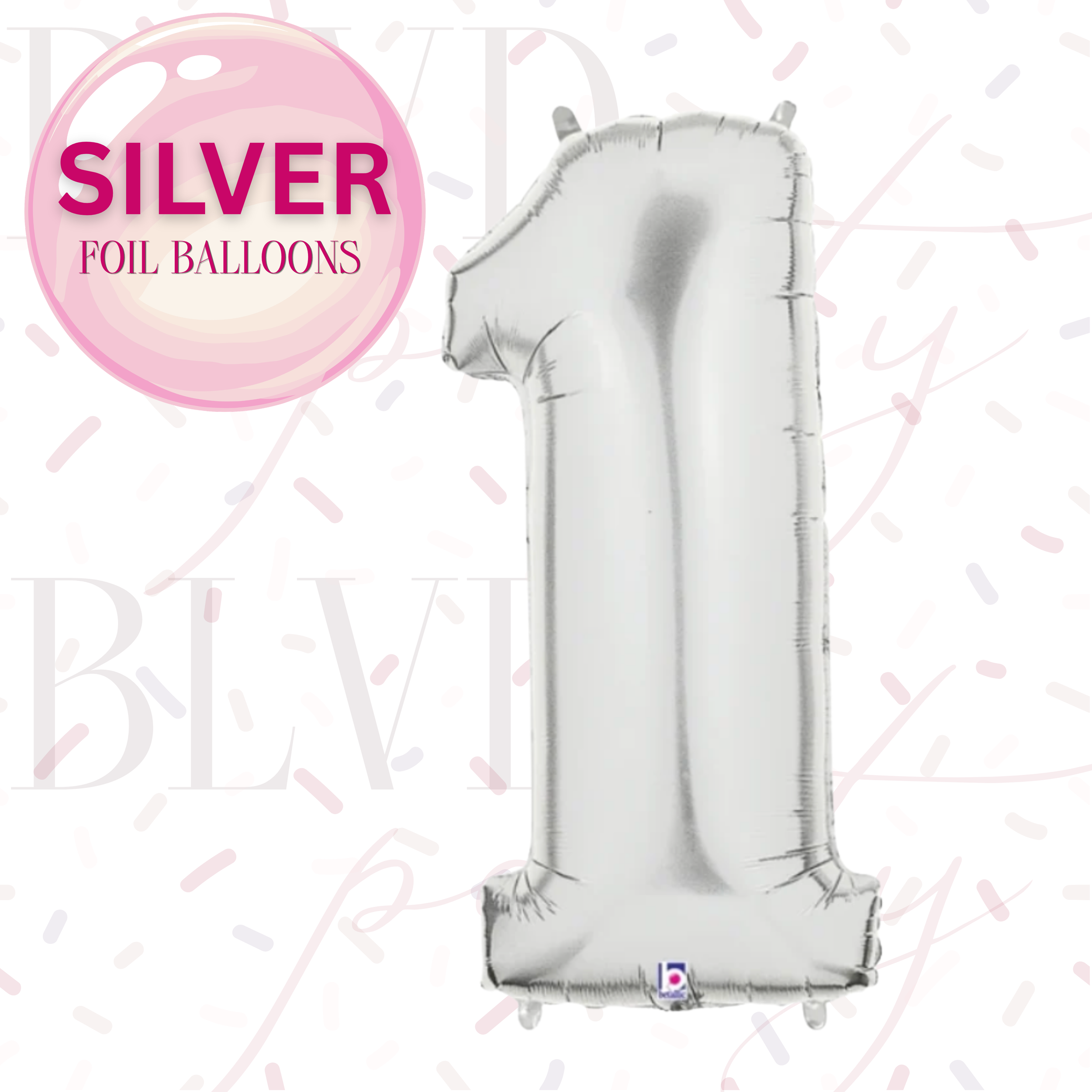 Silver Foil Balloons (0-9) -  34"