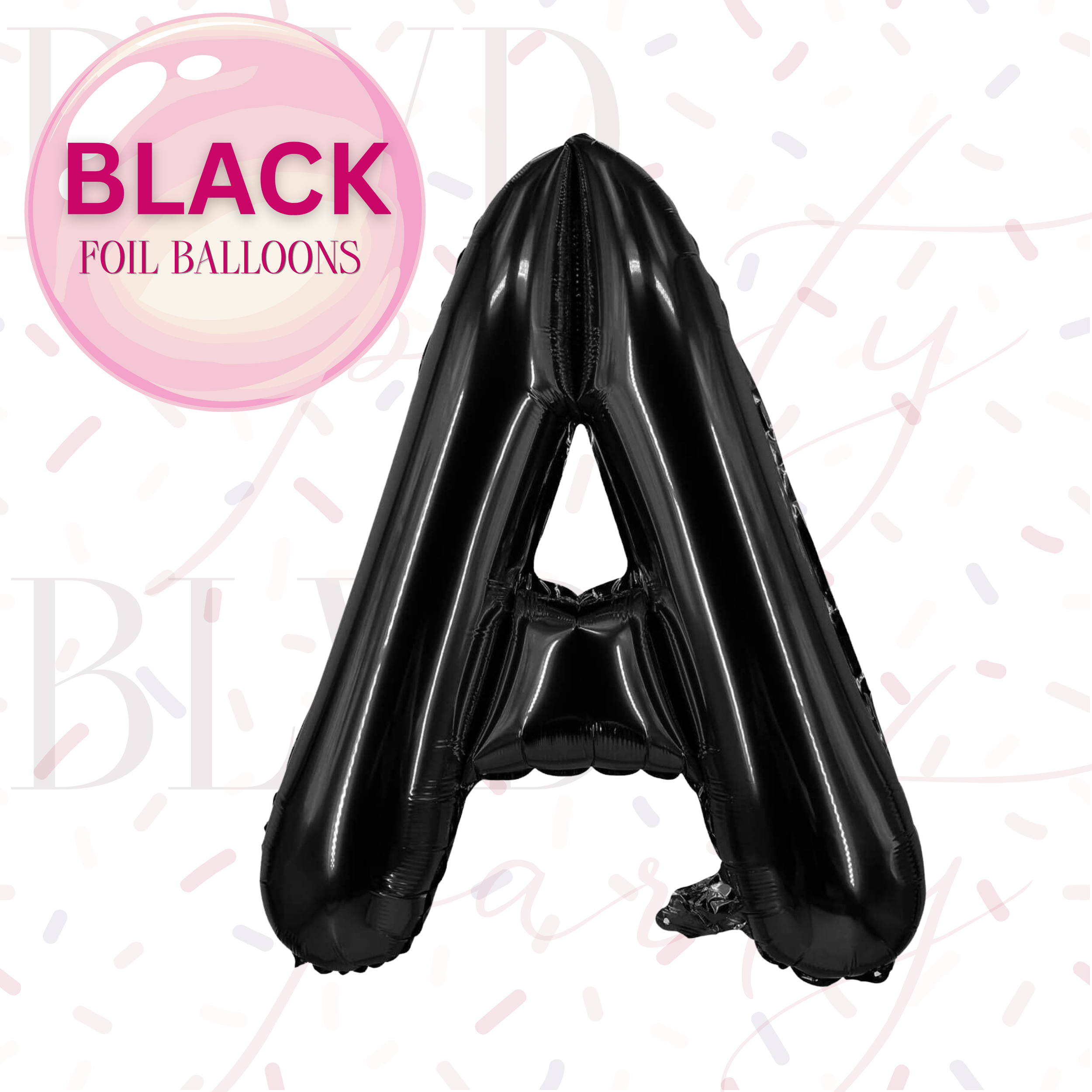 Black Foil Balloons (A to Z) -  40"