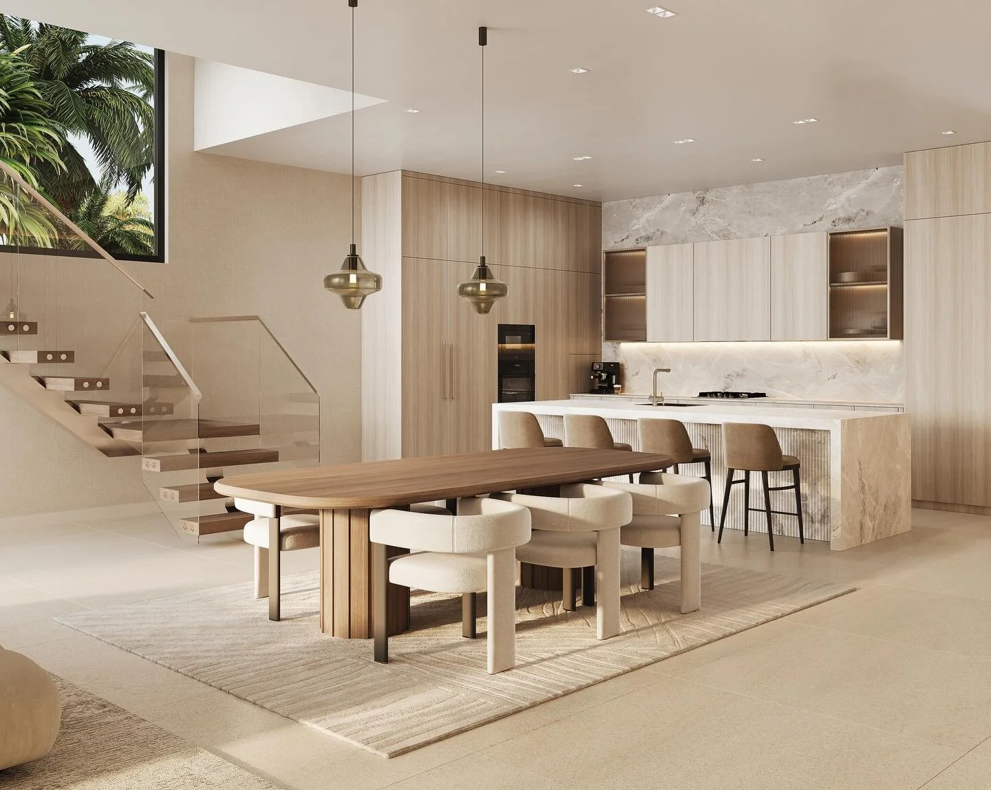 In this new project, the kitchen was conceived as an architectural moment rather than a standalone room.

Soft-toned woods, sculptural stone, and calibrated light create a sense of continuity and calm. Every decision was intentional, shaping a space 