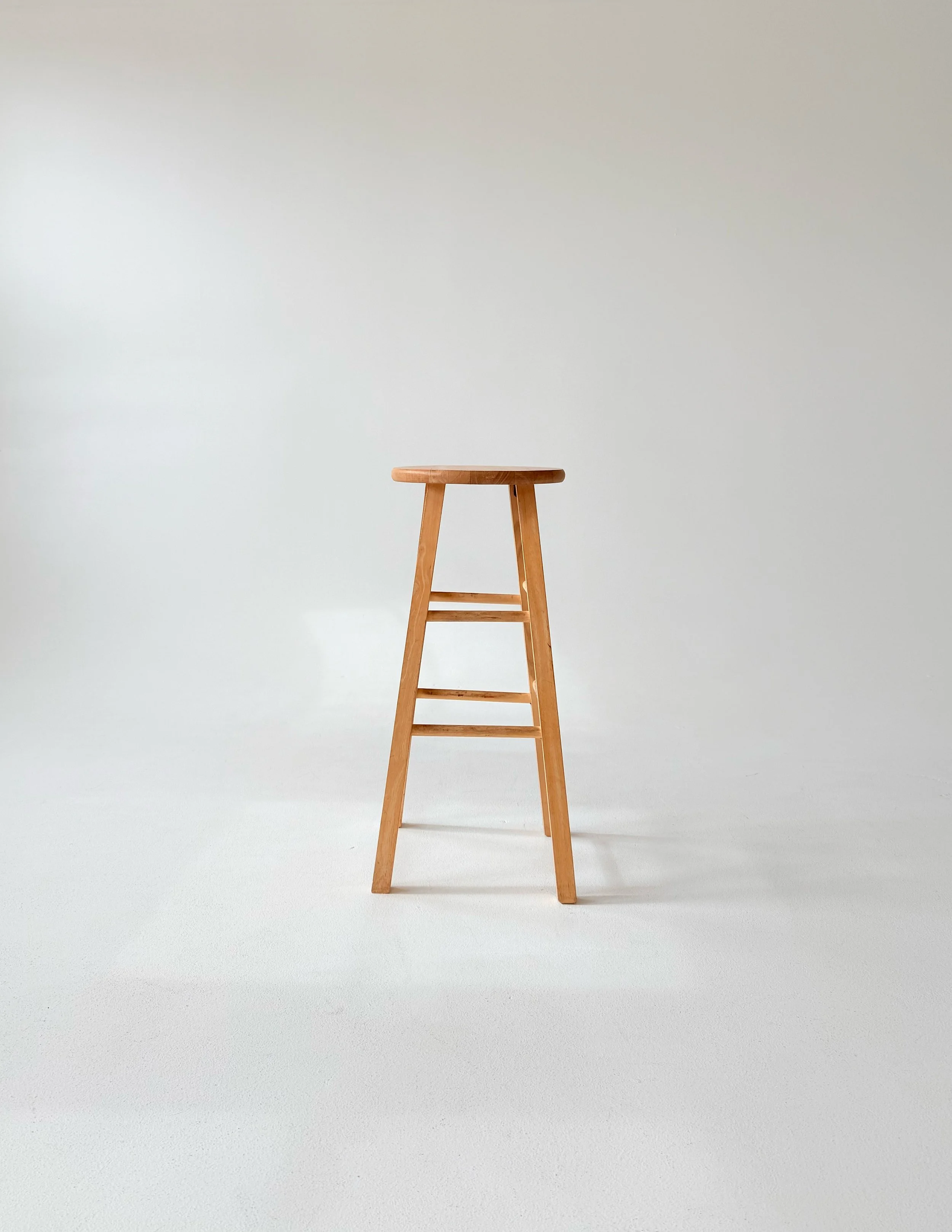 Wood stool at Sixteenth St. Studio in Greeley, Colorado