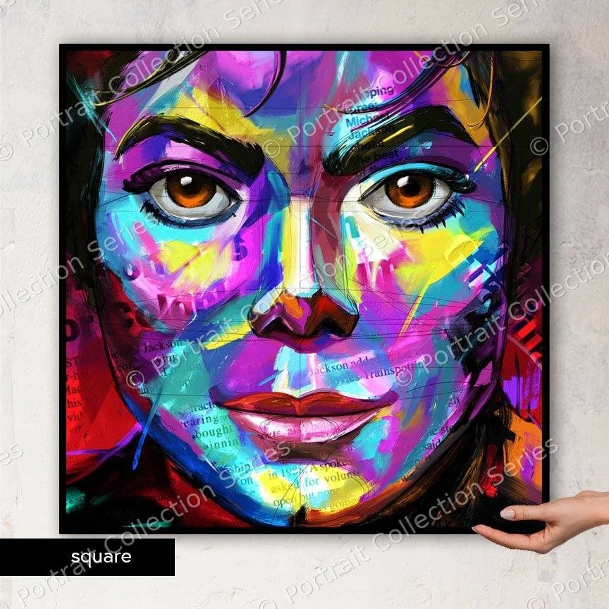 Square format mockup of the Michael Jackson pop art portrait #10 by Samson McNulty
