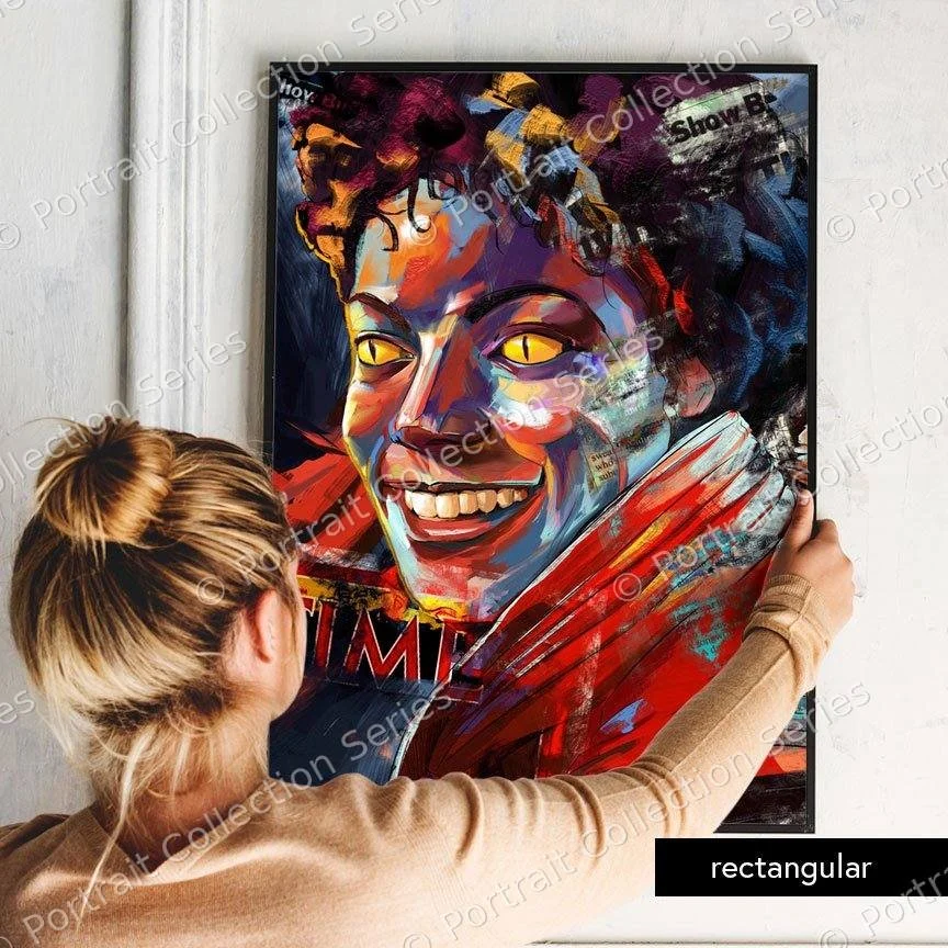 Rectangular format mockup of the Michael Jackson pop art portrait #5 by Samson McNulty