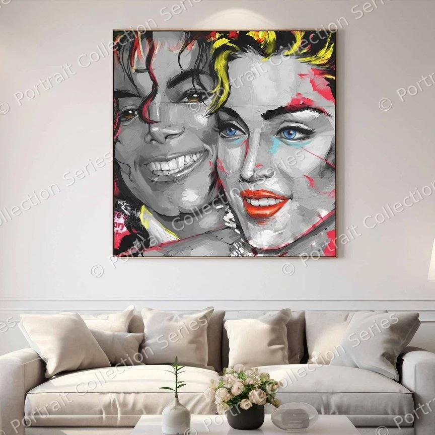 Michael Jackson pop art portrait #17 by Samson McNulty, shown hanging in a room setting